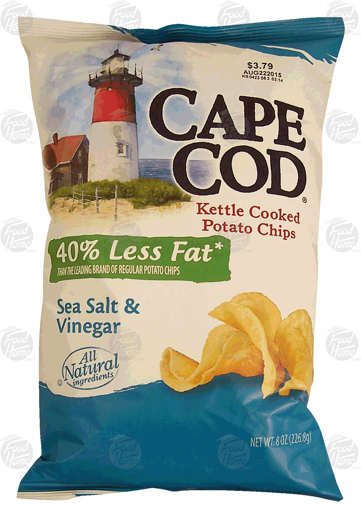 Cape Cod  kettle cooked potato chips, 40% less fat, sea salt & vinegar Full-Size Picture